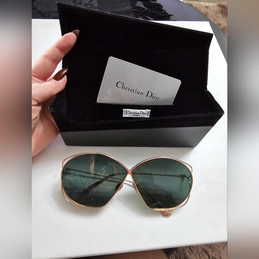 Christian Dior Sunglasses 100% Authentic Forest Green LENS With GOLD RIM